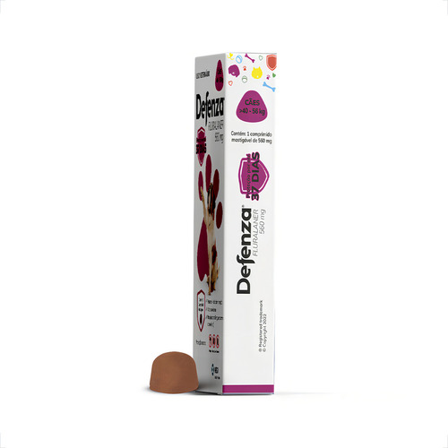 2 Defenza 560mg Msd Proteção Cães 40 A 56kg - 1 Comprimido
