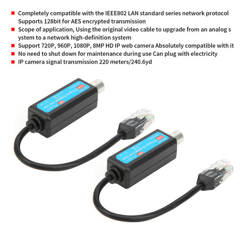 Par De Transmissores De Rede Coaxial Ip Passive Extender