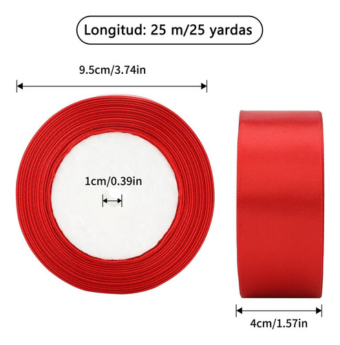 Para S 125 Metros Satinado Decoración Colores Liston 4 Cm 5