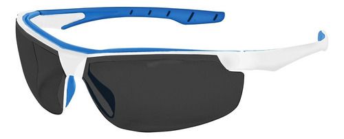 Óculos Ciclismo Vôlei Esportivo Epi Sol Uv400 Neon Steelflex Armação Azul E Branco Lente Azul/espelhado