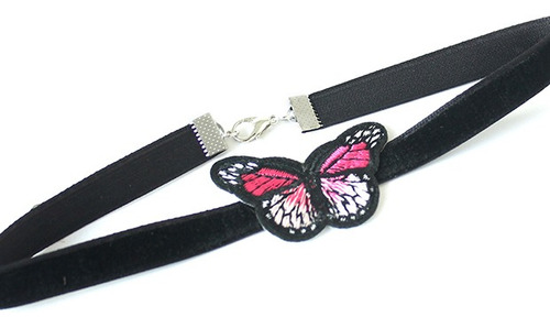 12 Choker Collar 1.5cm Terciopelo Con Mariposa Docena X Mayo