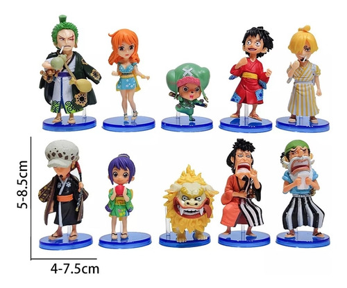 Imagen 5 de 5 de Set 10 Figuras One Piece 5-8.5cm