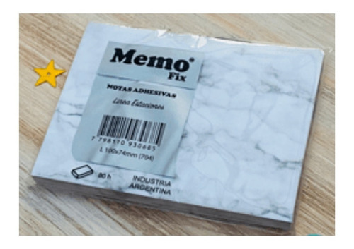 Notas Adhesivas Memo Fix Estaciones Marmol 100x74mm X80hjs