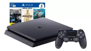 Playstation 4 Slim 1tb Mega Pack: Call Of Duty: Modern Warfare/uncharted: The Nathan Drake Collection/crash Bandicoot: N. Sane Trilogy Cor Preto Onyx