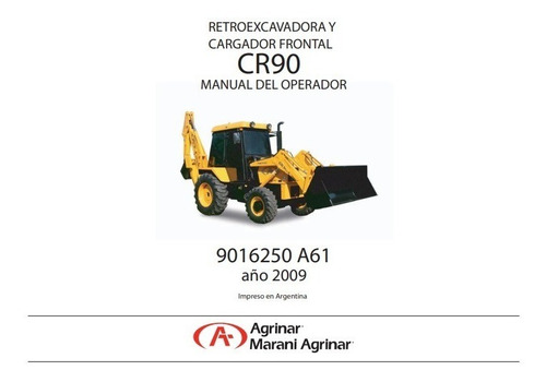 Manual Operador Retroexcavador Cargador Frontal Agrinar Cr90