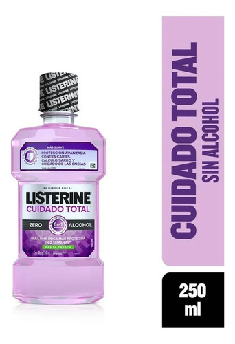 4 Pza Enjuague Bucal Listerine Cuidado Total Zero Menta Fres