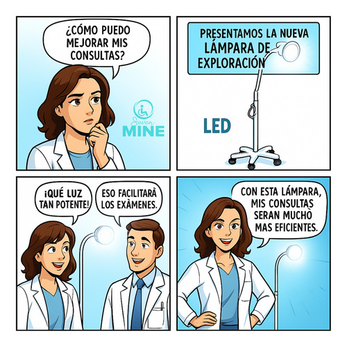 Lámpara Quirúrgica Luces Led Flexible 360° Y Ruedas Ip-4p