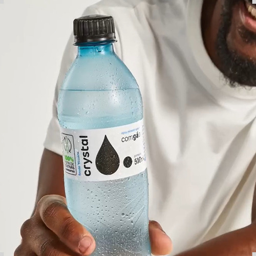 Agua Mineral Com Gás Legítima Crystal Garrafa 500ml -12 Und