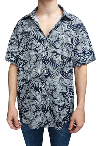 Camisa Floreada Overzise Havaiana 6 Pagos Suelta Fibrana