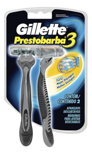 Aparelho De Barbear Prestobarba 3 Com 2 Masculino