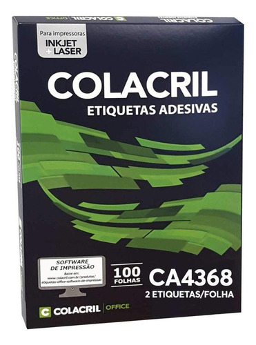 Etiqueta Colacril Ca4368 143,4x199,9mm Com 200 Etiquetas