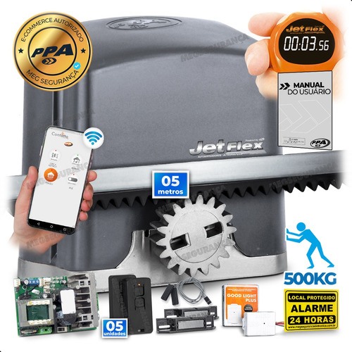 Kit Motor Ppa Dz 1/4hp Jet Flex Wifi 500kg 5 Control Tx Car