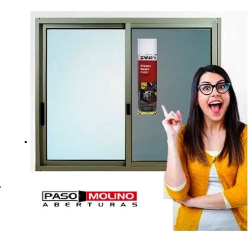 Ventana Aluminio Serie 20 Natural 100x100 + Espuma 495ml