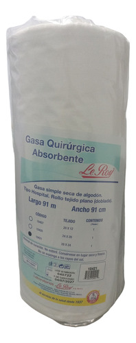 Gasa Quirúrgica Rollo Tej. 28*24 / 91cm*91m / Envío Gratis