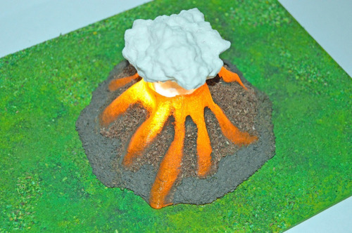Maqueta Escolar Volcán Con Luz