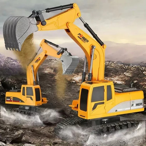 Excavadora De Juguete 1:24 Con Control Remoto 5 Canalesan