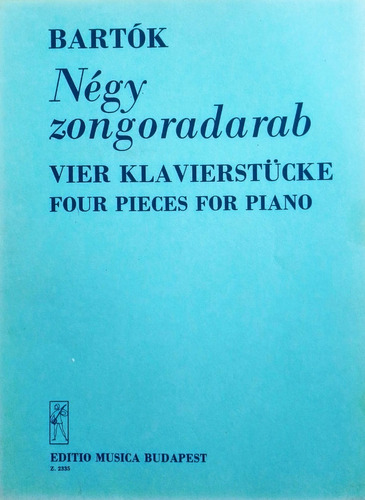 Bela Bartok 4 Piezas Para Piano Partitura