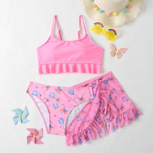 Traje De Baño Para Bebés Y Niñas, Traje De Baño Con Falda Es