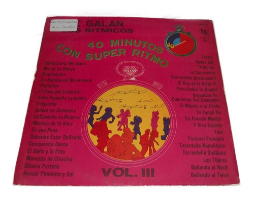 Tapa Del Vinilo 40 Con Super Ritmo V. 3 Pepe Galan No Disco (Usado)