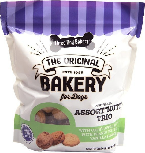 10 Piezas De Three Dog Bakery  Soft Baked Assort-mutt Trio W