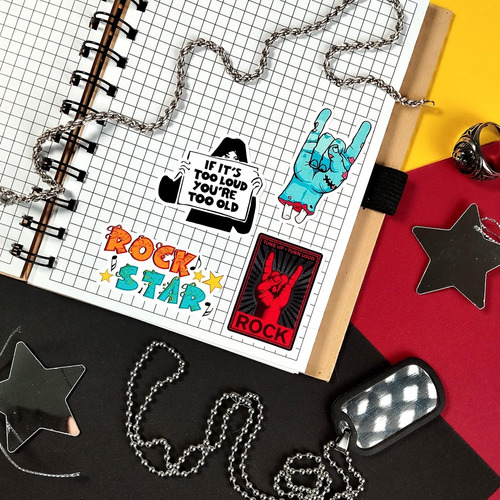 Pegatinas De Rock Clásico Para Agua Y Laptop, 100 Piezas