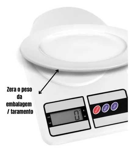 Balança Digital De Precisão Cozinha 10kg Nutrição E Dieta Capacidade máxima  10 kg Cor Branca