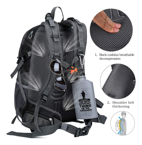 Fengdong 40l Impermeable Ligera Mochila Para Senderismo, Cam
