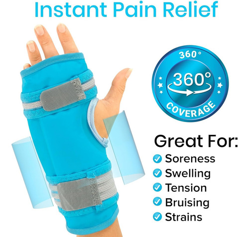 Muñequera Con Gel Soporte Terapia Frio Calor Dolor Postop Gris Ajustable