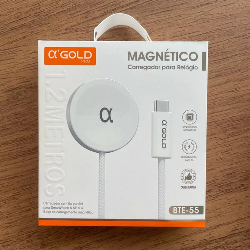 Cabo Carregador Usb-c Trançado Para Apple Watch Cor Branco