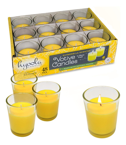 Votivas De Velas De Citronela Vaso De Vidrio - Paquete ...