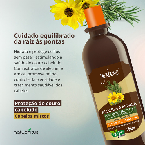 Condicionador Alecrim e Arnica 500ml Yabae