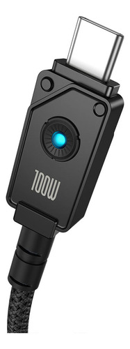 Cabo indestrutível tipo C para USB Baseus 1m 100w preto