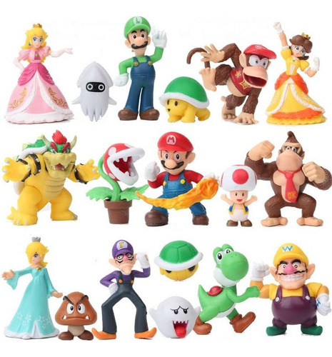 18pcs/set Super Mario Bros 2nd Figura Modelo Juguete Regalo