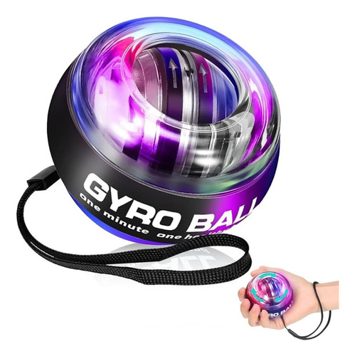 Led Ejercitador Giroscopica Powerball Muñeca Brazo Fuerza Negro