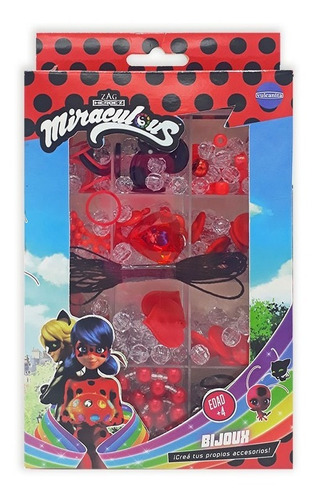 Kit Cajita Bijou Miraculous Set Armado De Pulseras Ladybug