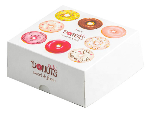 50 Cajas Para Donas Individual Galletas Donuts Decoradas