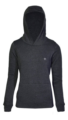 Buzo Salomon Logo Hoodie Vi Mujer Black Heather