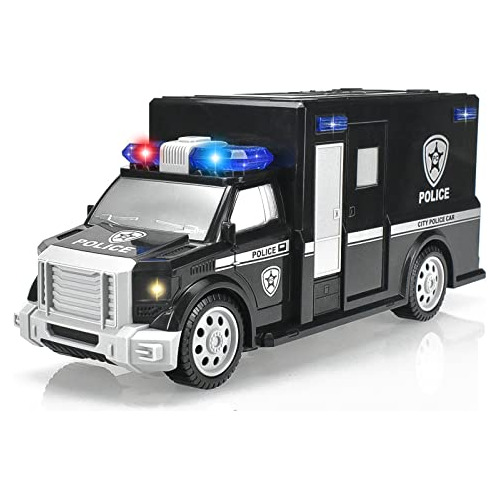 Cykt 3-7 Años Viejo Policía Coche Juguete, Led Music D2hbz