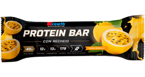 Barra Proteína Com Recheio Sabor De Maracujá 12 Un Growth