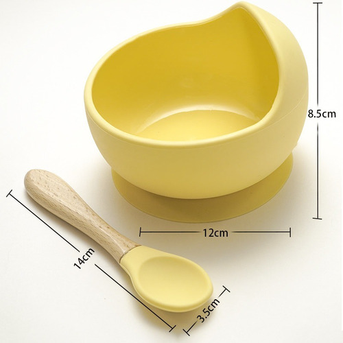 Imagen 4 de 5 de Set De Alimentación Silicona Bebé Cuchara + Plato + Babero