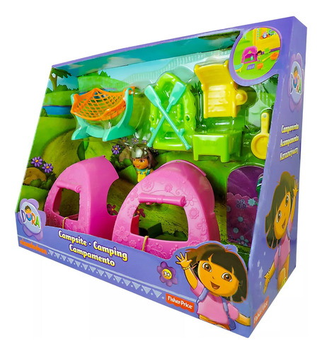 Dora Aventureira Mini Boneca + Playset Camping Fisher Price