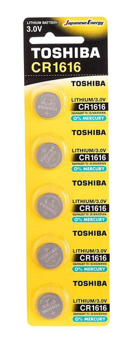 Kit X5 Pilas Toshiba Cr1616 3v Lithium Reloj Alarma Auto