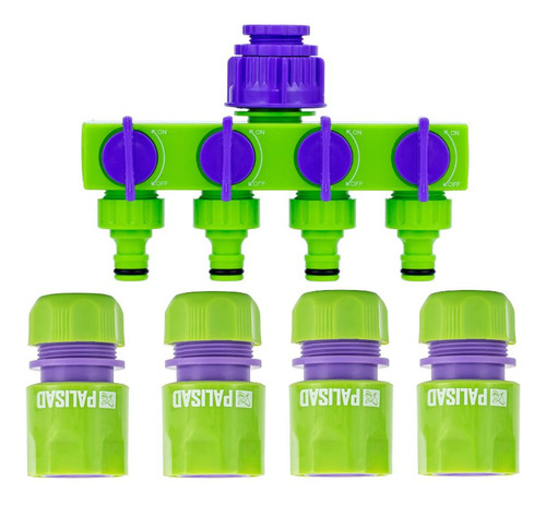Kit 1 Distr.agua C/4 Derivacoes 3/4 +4 Conec. Mang. Palisad