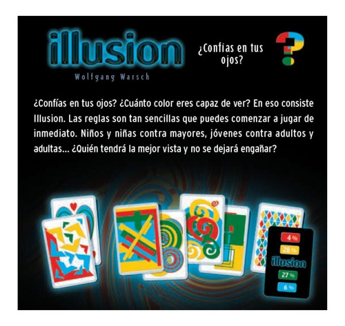 Imagen 2 de 4 de Juego De Cartas Illusion. Desarrollo Visual Y Memoria.
