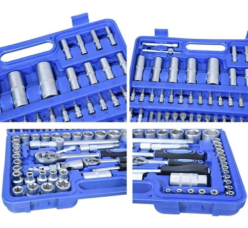 Caja Set Juego De Tubos Bocallaves 108 Piezas 1/2-1/4 Boedo.