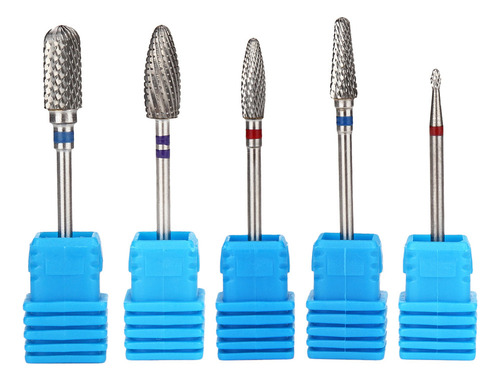 W Cabeça De Lixar Unhas 5 Brocas De Prata