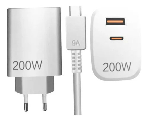 Carregador Turbo 200w Usb-c Compativel Com Lingtning/iPhone