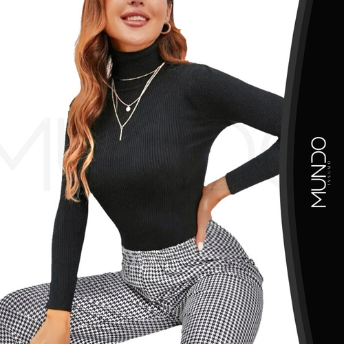 Beatle Sweter Cuello Alto Doble De Mujer Varios Colores