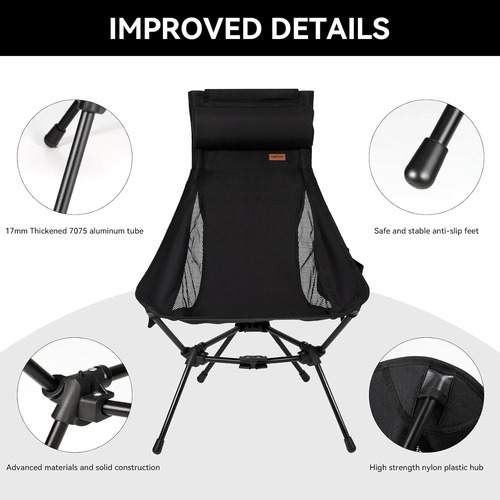 Silla De Camping De Respaldo Alto, Silla De Camping Ligera C