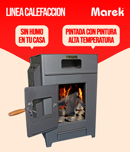 Estufa a leña y pellets con horno Marek Home sm 18000 kcal